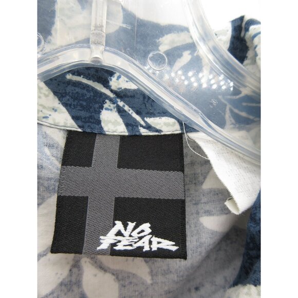 VINTAGE No Fear Shirt Medium Hawaiian Button Up Skater Surfer Tropical - Picture 9 of 12